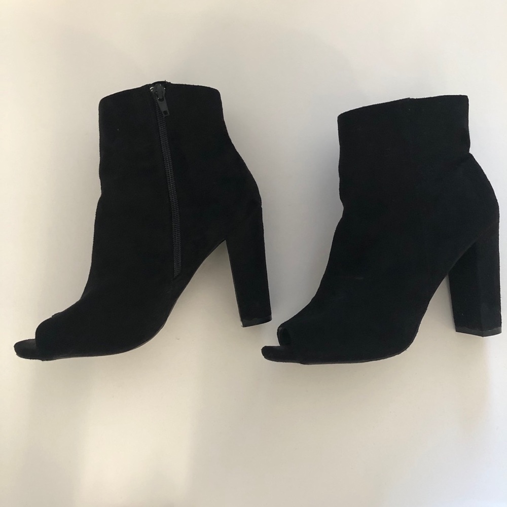 Black open toed heels